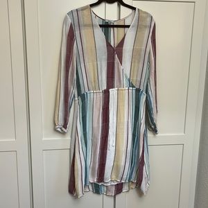 Rails small multicolored linen-like dress. Red, blue, green, yellow.